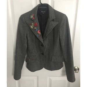 Wet Seal Embroidered Houndstooth Blazer